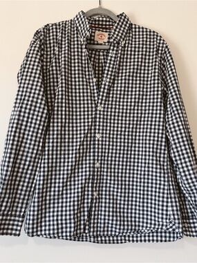 Vintage Brooks Brothers Navy Plaid Long Sleeved Button Down Cotton Men’s Medium